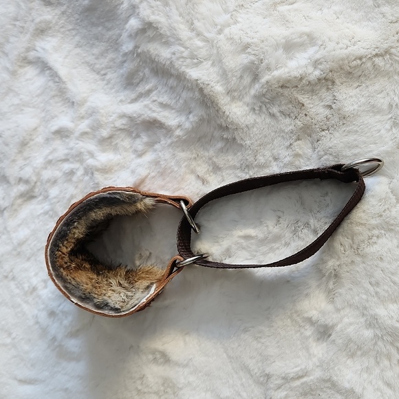 Leather and fur martingale collar - Picture 7 of 11